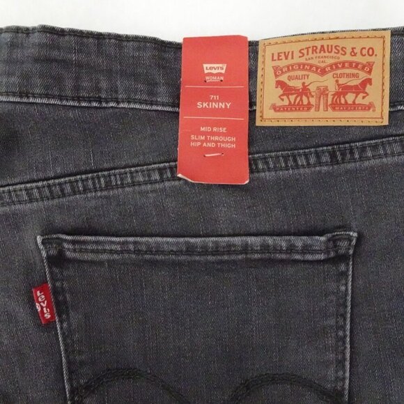 Levi's 711 Skinny Jeans Women's Plus Size 24W Gray Stretch Denim - Picture 8 of 12